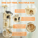 180cm Cat Tree – Beige and Cream White | Multi-Level Cat Tower - Hammock and Condos PAWHUT - Little and Giant Explorers PawHut