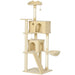 180cm Cat Tree – Beige and Cream White | Multi-Level Cat Tower - Hammock and Condos PAWHUT - Little and Giant Explorers PawHut
