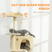 180cm Cat Tree – Beige and Cream White | Multi-Level Cat Tower - Hammock and Condos PAWHUT - Little and Giant Explorers PawHut