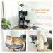 180cm Cat Tree – Dark Grey and Cream | Multi-Level Tower - Hammock and Sisal Posts PAWHUT - Little and Giant Explorers PawHut