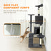 180cm Cat Tree – Dark Grey and Cream | Multi-Level Tower - Hammock and Sisal Posts PAWHUT - Little and Giant Explorers PawHut