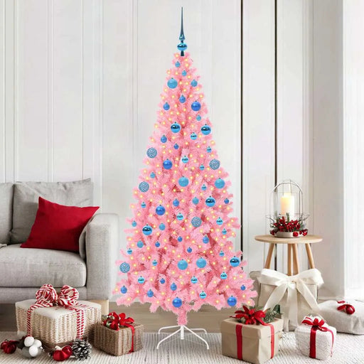 180cm Cone-Shaped Artificial Christmas Tree – Pink | 300 Warm White LEDs VIDAXL - Little and Giant Explorers vidaXL