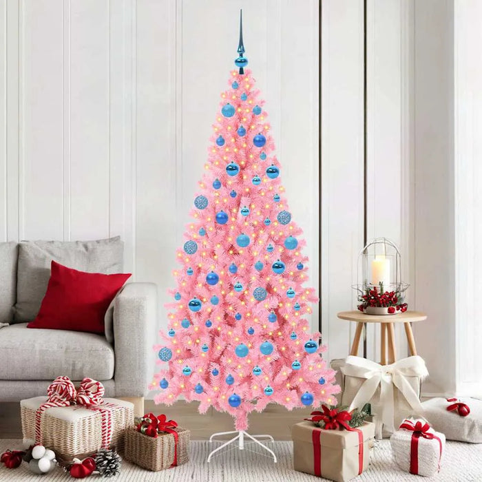 180cm Cone-Shaped Artificial Christmas Tree – Pink | 300 Warm White LEDs VIDAXL - Little and Giant Explorers vidaXL