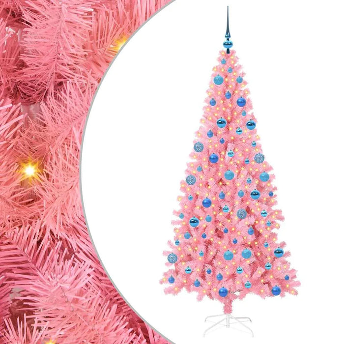 180cm Cone-Shaped Artificial Christmas Tree – Pink | 300 Warm White LEDs VIDAXL - Little and Giant Explorers vidaXL