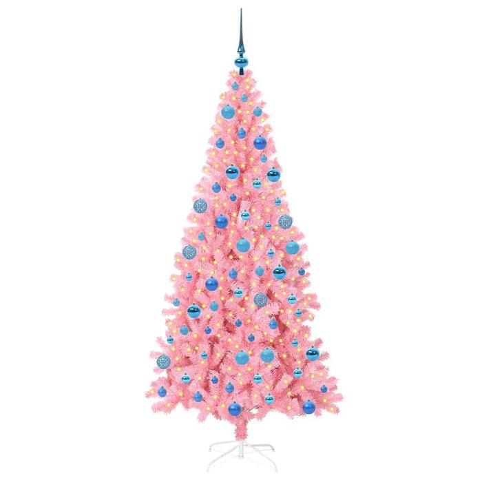 180cm Cone-Shaped Artificial Christmas Tree – Pink | 300 Warm White LEDs VIDAXL - Little and Giant Explorers vidaXL