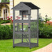 180cm Large Outdoor Bird Cage with Roof – Grey | Wooden Aviary - Wheels and Perches PAWHUT - Little and Giant Explorers PawHut