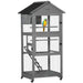 180cm Large Outdoor Bird Cage with Roof – Grey | Wooden Aviary - Wheels and Perches PAWHUT - Little and Giant Explorers PawHut