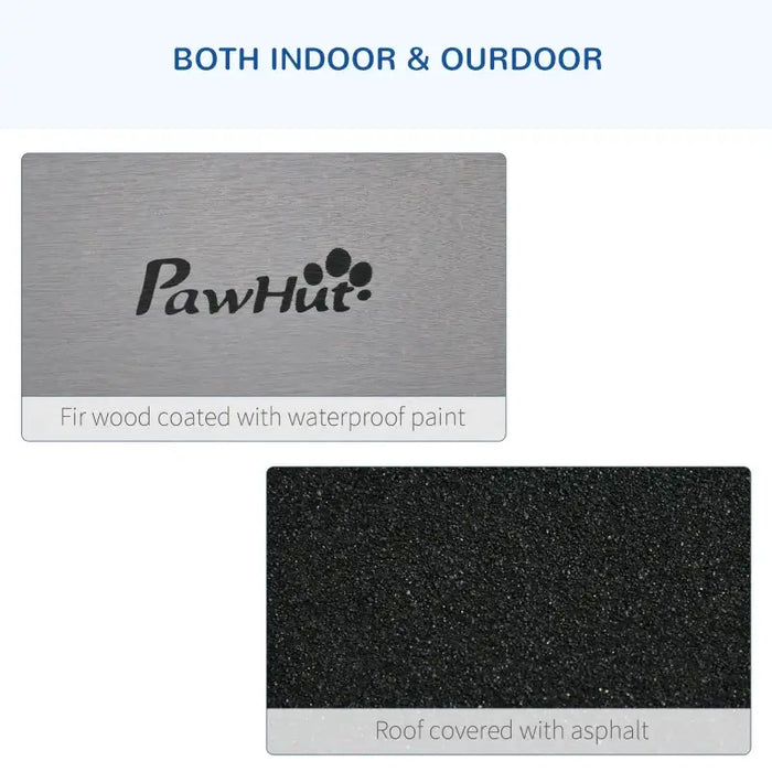 180cm Large Outdoor Bird Cage with Roof – Grey | Wooden Aviary - Wheels and Perches PAWHUT - Little and Giant Explorers PawHut