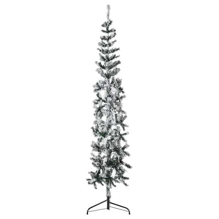 180cm Slim Artificial Half Christmas Tree with Flocked Snow | Space-Saving Design VIDAXL - Little and Giant Explorers vidaXL