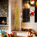 180cm Slim Artificial Half Christmas Tree with Stand - Gold | Space-Saving Design VIDAXL - Little and Giant Explorers vidaXL