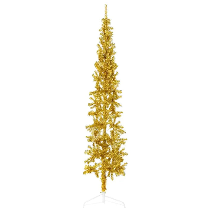 180cm Slim Artificial Half Christmas Tree with Stand - Gold | Space-Saving Design VIDAXL - Little and Giant Explorers vidaXL