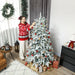 180cm Snow-Flocked Christmas Tree | 1182 Moulded Branch Tips - Flame-Retardant HOMCOM - Little and Giant Explorers HOMCOM