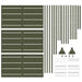 Outdoor Metal Fence Panel Olive | Powder-Coated Steel with Striped Pattern and Modern Design - Little and Giant Explorers vidaXL
