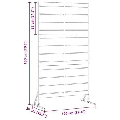 Outdoor Metal Fence Panel Olive | Powder-Coated Steel with Striped Pattern and Modern Design - Little and Giant Explorers vidaXL