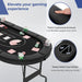 182cm Foldable Poker Table – Black and Blue | Casino-Grade 8-Player Card Table COSTWAY - Little and Giant Explorers