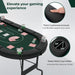 182cm Foldable Poker Table – Green | Casino-Grade 8-Player Card Table with Cup Holders COSTWAY - Little and Giant Explorers Costway