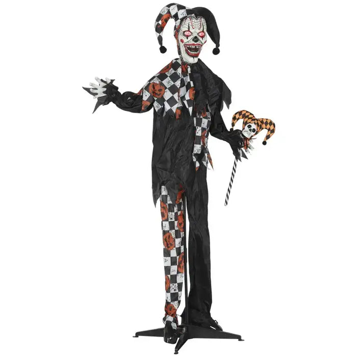 183cm Animated Halloween Clown Prop | Sound and Light Effects OUTSUNNY - Little and Giant Explorers Outsunny