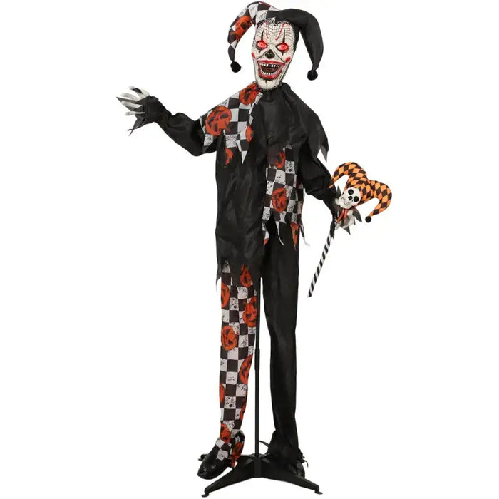 183cm Animated Halloween Clown Prop | Sound and Light Effects OUTSUNNY - Little and Giant Explorers Outsunny