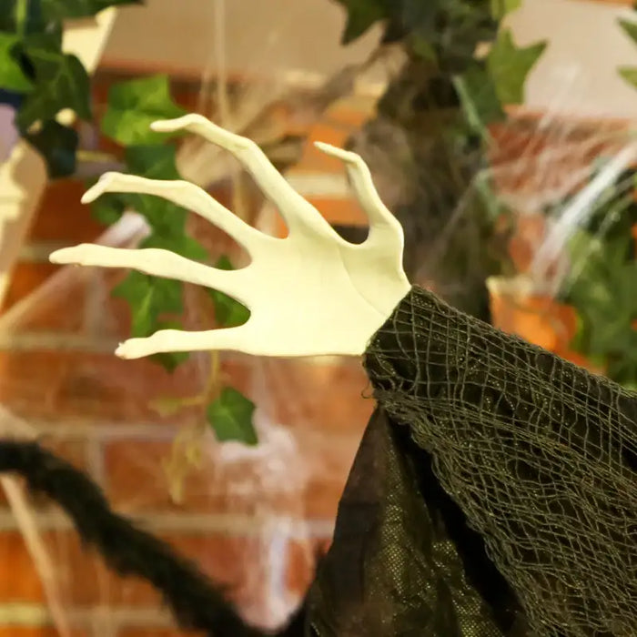 183cm Animated Halloween Hanging Witch Prop | Sound and Light Effects OUTSUNNY - Little and Giant Explorers Outsunny