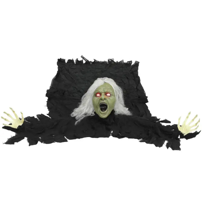 183cm Life-Size Crawling Zombie Old Lady | Animated Halloween Decoration - Creepy Sounds OUTSUNNY - Little and Giant Explorers Outsunny