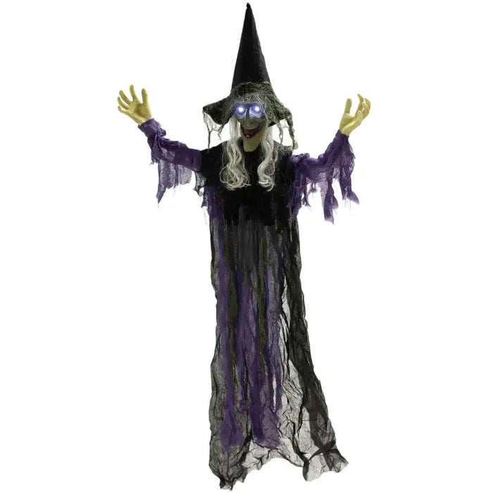 183cm Life-Size Hanging Witch Halloween Decoration | Sound and Motion Activated OUTSUNNY - Little and Giant Explorers Outsunny