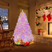 185cm Pink Candy Christmas Tree - 808 Branch Tips | 350 LED Lights - Hinged Design COSTWAY - Little and Giant Explorers Costway