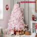 185cm Pink Candy Christmas Tree - 808 Branch Tips | 350 LED Lights - Hinged Design COSTWAY - Little and Giant Explorers Costway