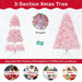 185cm Pink Candy Christmas Tree - 808 Branch Tips | 350 LED Lights - Hinged Design COSTWAY - Little and Giant Explorers Costway