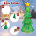 190cm Collapsible Pre-Lit Christmas Tree – 200 Warm White LEDs | Weather-Resistant Fabric COSTWAY - Little and Giant Explorers Costway