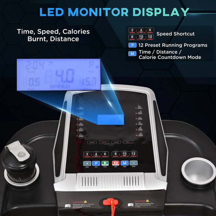 2.0HP Incline Treadmill Running Machine with LED Display - Little and Giant Explorers HOMCOM