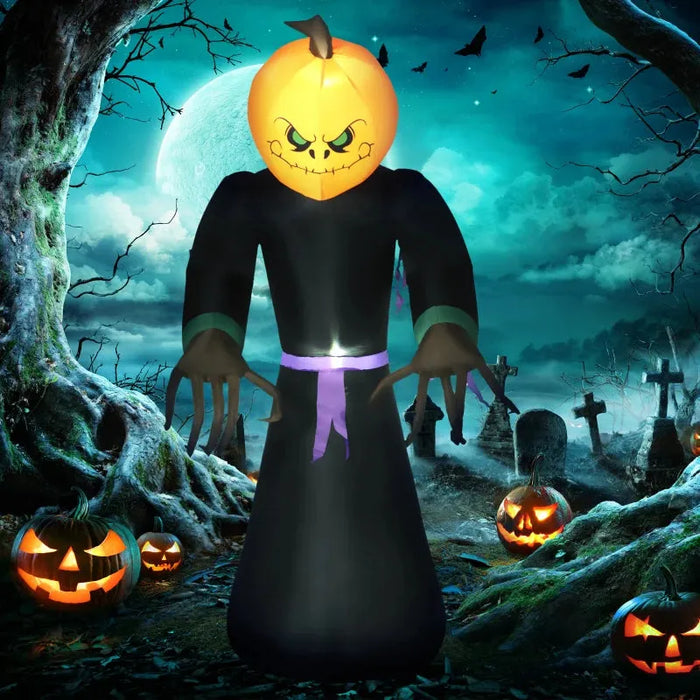 2.1m Inflatable Pumpkin Ghost with LEDs - Little and Giant Explorers HOMCOM