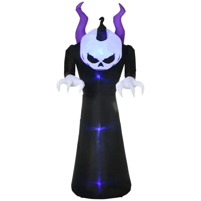 2.1m Inflatable Halloween Ghost with Horns | LED and Flame Lights OUTSUNNY - Little and Giant Explorers Outsunny