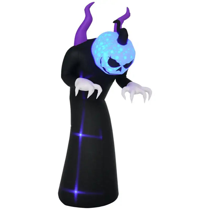 2.1m Inflatable Halloween Ghost with Horns | LED and Flame Lights OUTSUNNY - Little and Giant Explorers Outsunny