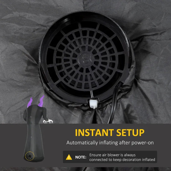 2.1m Inflatable Halloween Ghost with Horns | LED and Flame Lights OUTSUNNY - Little and Giant Explorers Outsunny