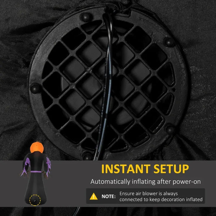 2.1m Inflatable Pumpkin-Head Grim Reaper| LED Lights for Indoor and Outdoor Use HOMCOM - Little and Giant Explorers HOMCOM