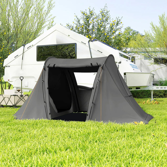 Camping Tent with Living Area and 2 Bedrooms in Dark Grey (3 persons) - Little and Giant Explorers Outsunny