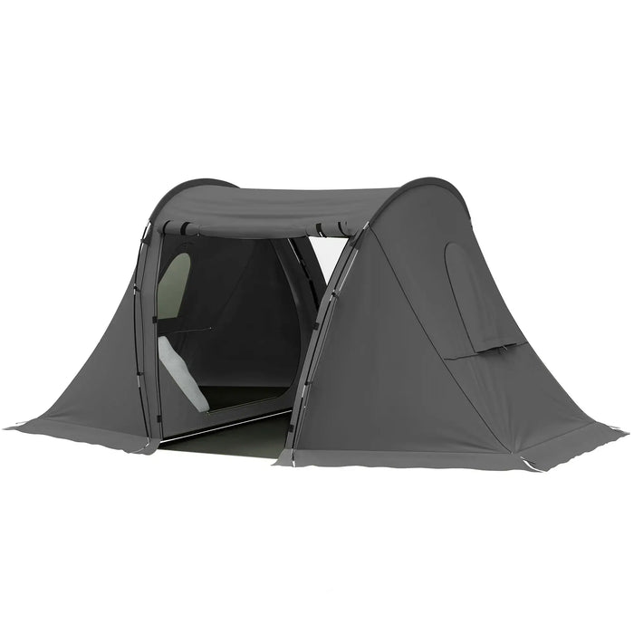 Camping Tent with Living Area and 2 Bedrooms in Dark Grey (3 persons) - Little and Giant Explorers Outsunny
