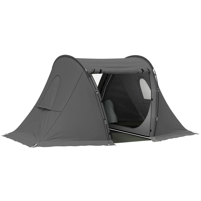 Camping Tent with Living Area and 2 Bedrooms in Dark Grey (3 persons) - Little and Giant Explorers Outsunny