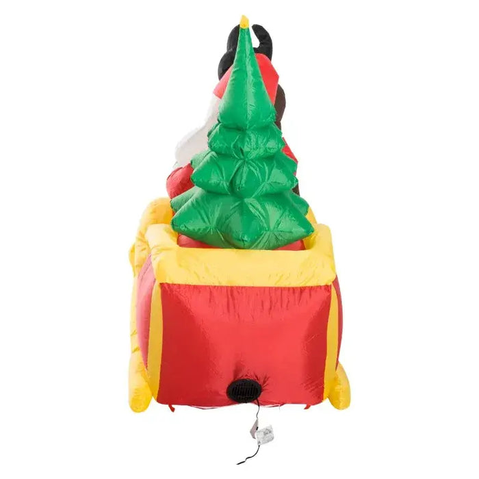 Large Christmas Inflatable with Santa on a Sleigh and Reindeers - Little and Giant Explorers HOMCOM