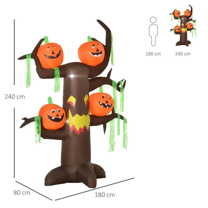 2.4m Halloween Inflatable Ghost Tree - Little and Giant Explorers HOMCOM