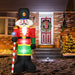 2.4m Inflatable Christmas Nutcracker Soldier | Built-In LED Lights - Waterproof Polyester COSTWAY - Little and Giant Explorers Costway