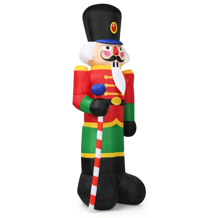 2.4m Inflatable Christmas Nutcracker Soldier | Built-In LED Lights - Waterproof Polyester COSTWAY - Little and Giant Explorers Costway