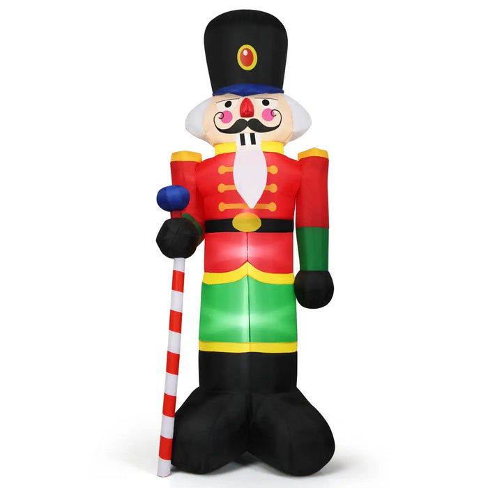 2.4m Inflatable Christmas Nutcracker Soldier | Built-In LED Lights - Waterproof Polyester COSTWAY - Little and Giant Explorers Costway