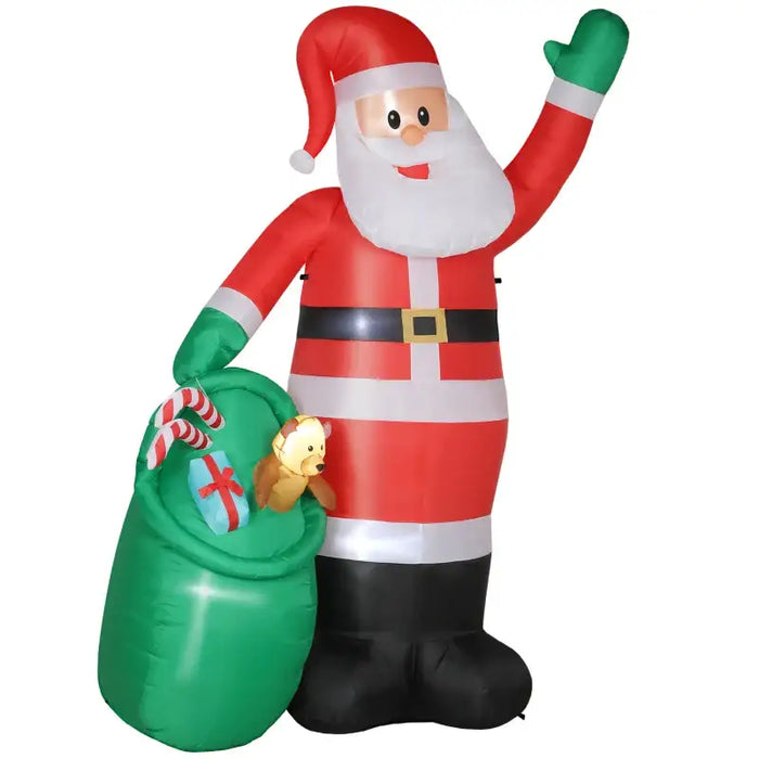 2.75m Giant Inflatable Santa with Bear Sack | Outdoor Christmas Decoration - LED Lights OUTSUNNY - Little and Giant Explorers Outsunny