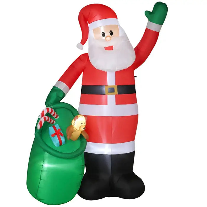 2.75m Giant Inflatable Santa with Bear Sack | Outdoor Christmas Decoration - LED Lights OUTSUNNY - Little and Giant Explorers Outsunny