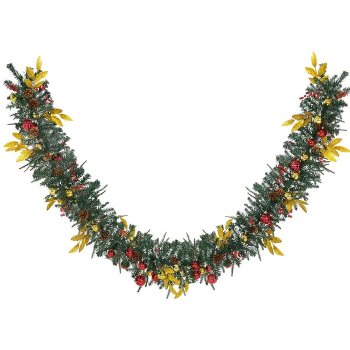 2.7m Artificial Christmas Garland with Pine Cones - Little and Giant Explorers HOMCOM