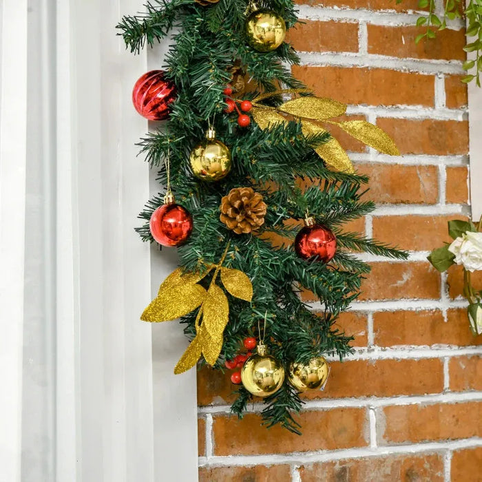 2.7m Artificial Christmas Garland with Pine Cones - Little and Giant Explorers HOMCOM