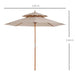 2.7m Wooden Garden Parasol – Double Canopy | Bamboo Ribs in Teak Finish and Beige OUTSUNNY - Little and Giant Explorers vidaXL