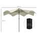 Solar Patio Umbrella with LED and Tilt in Cream White - Little and Giant Explorers Outsunny