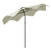 Solar Patio Umbrella with LED and Tilt in Cream White - Little and Giant Explorers Outsunny